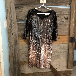 BB Dakota Size Med Black to Pink Ombre Sequin Party Dress
